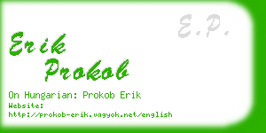 erik prokob business card